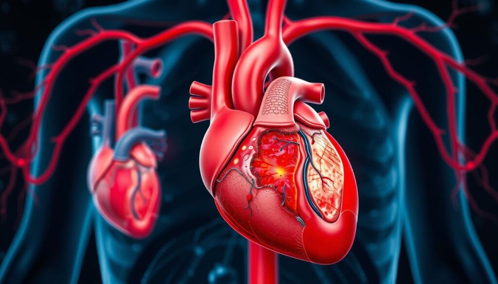 A-detailed-illustration-of-cardiovascular-maladies-depicting-a-cross-section-of-the-human-1024x585 20 problèmes de santé courants après 50 ans