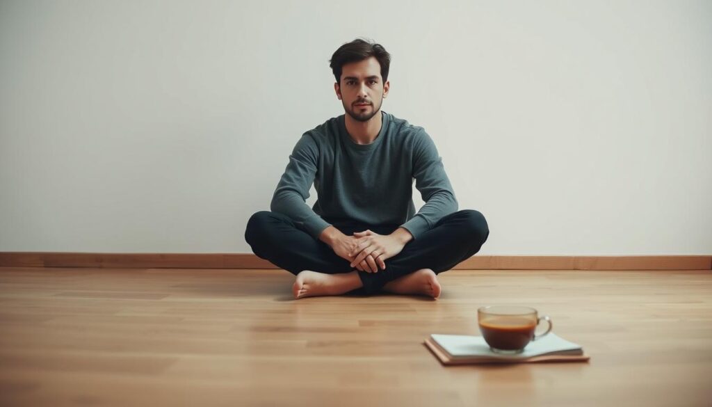 A-pensive-individual-sits-cross-legged-on-the-floor-deeply-immersed-in-self-reflection.-Soft--1024x585 Tout savoir sur l'hyperphagie émotionnelle