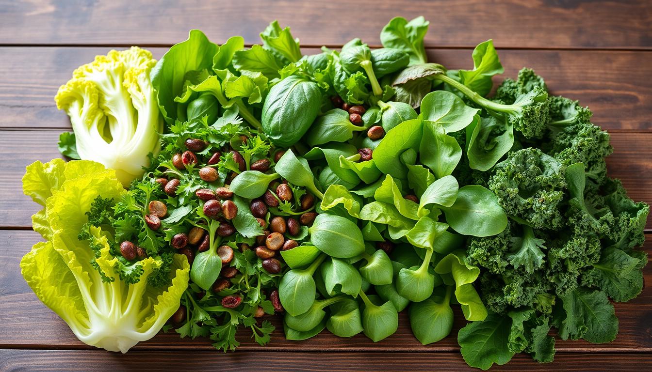 Différentes variétés de salades vertes riches en nutriments