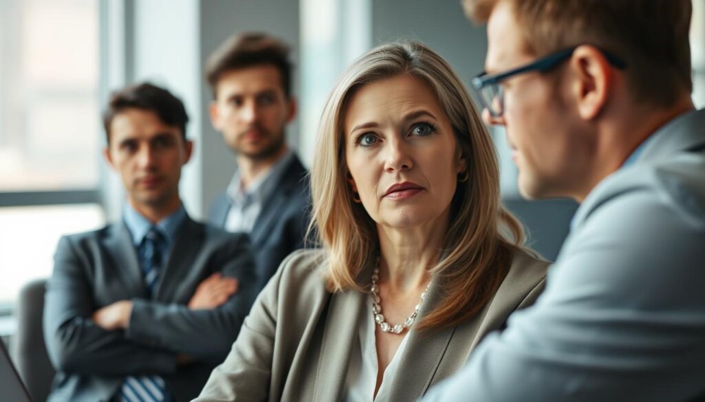 santé&forme Femme-dage-mur-en-entretien-dembauche-faisant-face-a-des-regards-sceptiques-illustrant-1024x585 La peur de vieillir chez les femmes : un phénomène social à déconstruire