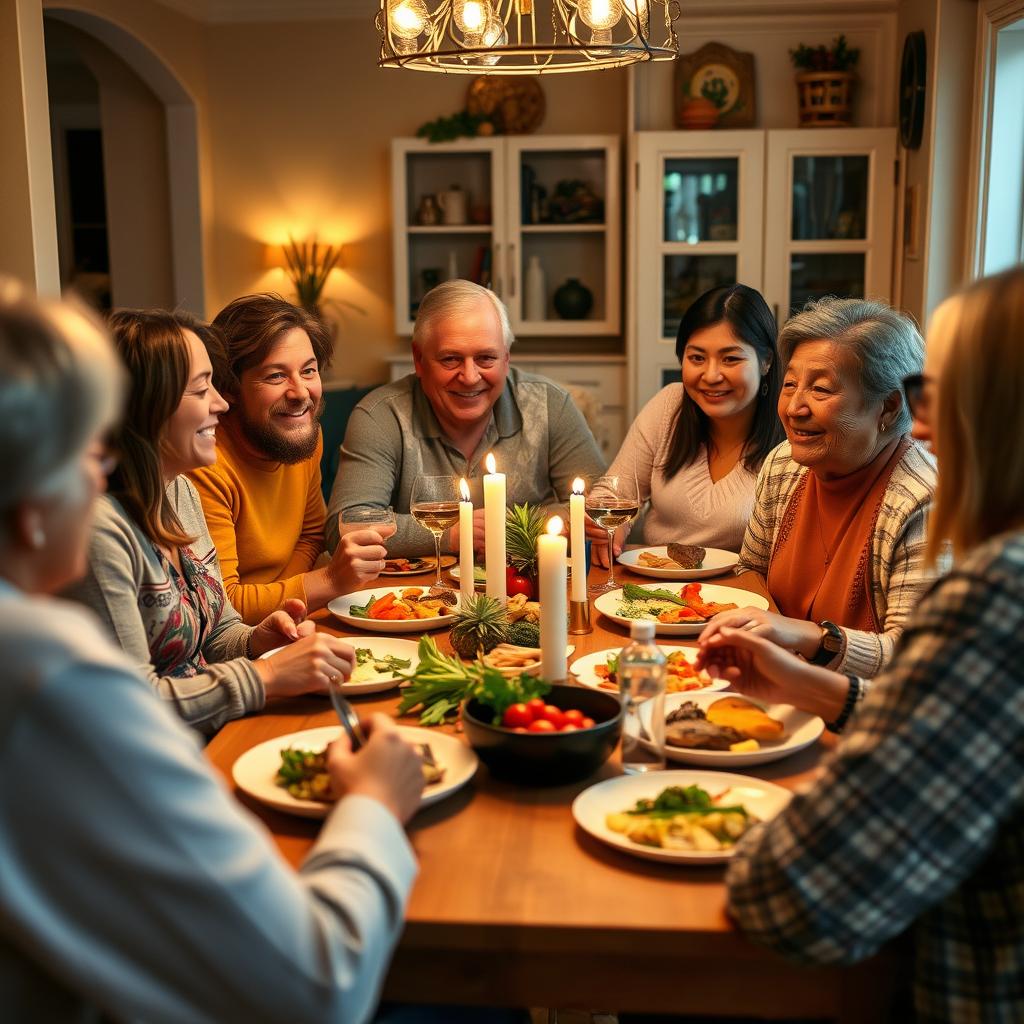 santé&forme Groupe-damis-de-differents-ages-reunis-pour-un-diner-montrant-le-reseau-social-diversifie-des Femmes célibataires plus heureuses que hommes : Ce que révèlent les études
