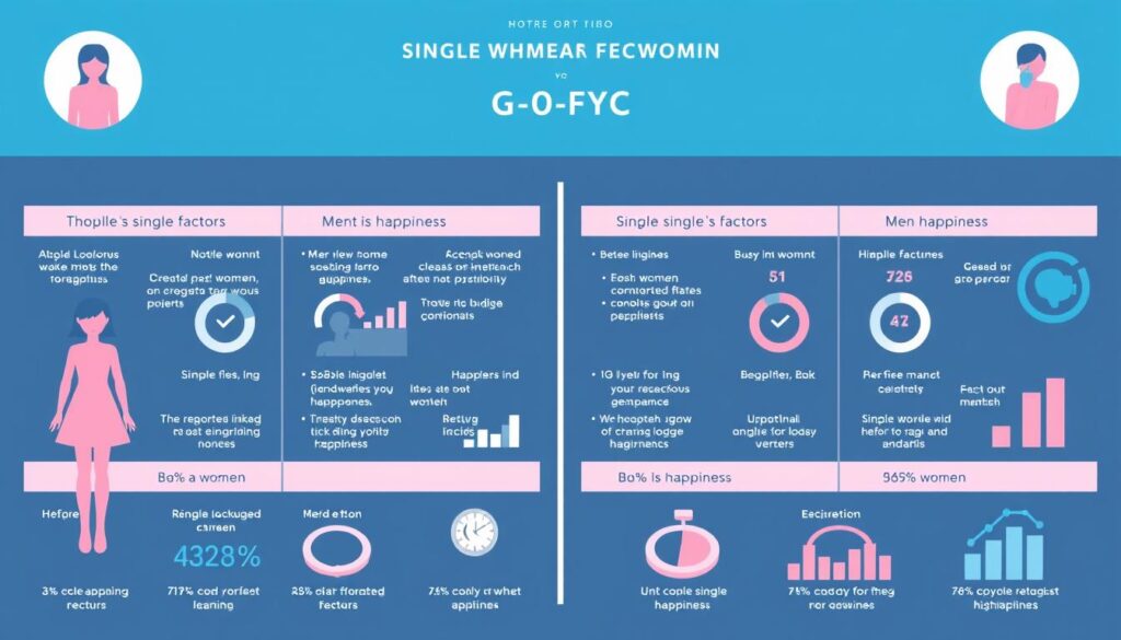 santé&forme Infographie-comparant-les-facteurs-de-bonheur-entre-femmes-et-hommes-celibataires-montrant-1024x585 Femmes célibataires plus heureuses que hommes : Ce que révèlent les études