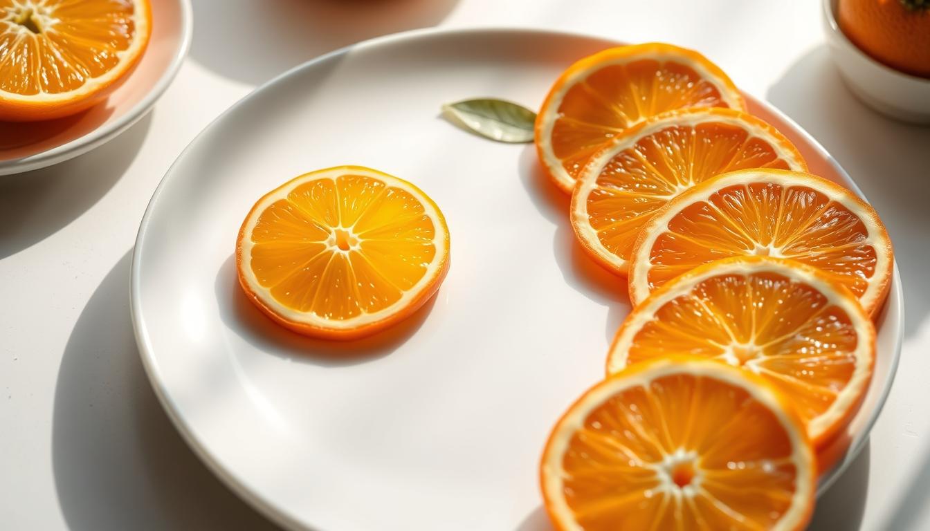Oranges fraîches coupées en quartiers avec le fruit recommandé par Harvard contre la dépression