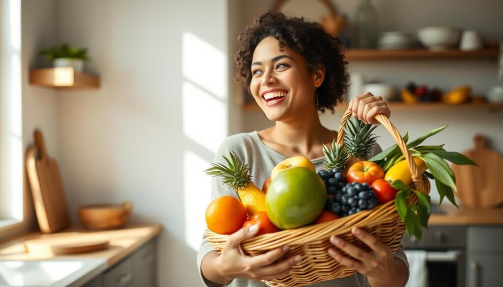 santé&forme Personne-souriante-tenant-un-panier-de-fruits-frais-et-colores-1024x585 Les bienfaits des fruits pour la santé : guide complet et conseils pratiques