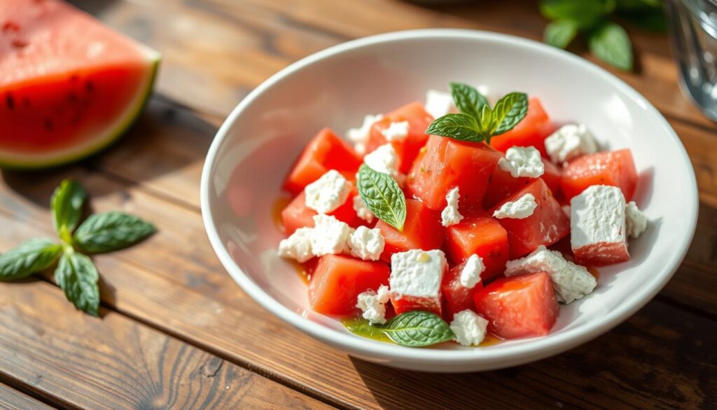 santé&forme Salade-de-pasteque-feta-et-menthe-une-combinaison-rafraichissante-et-savoureuse-1024x585 La pastèque : bien plus qu'un fruit d'été, un allié santé à croquer !