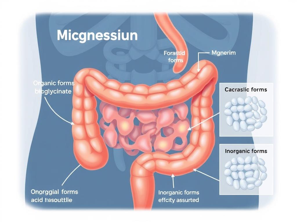 santé&forme Absorption-intestinale-des-differentes-formes-de-magnesium Le magnésium : ce qu'il faut savoir sur ses effets secondaires avant de commencer
