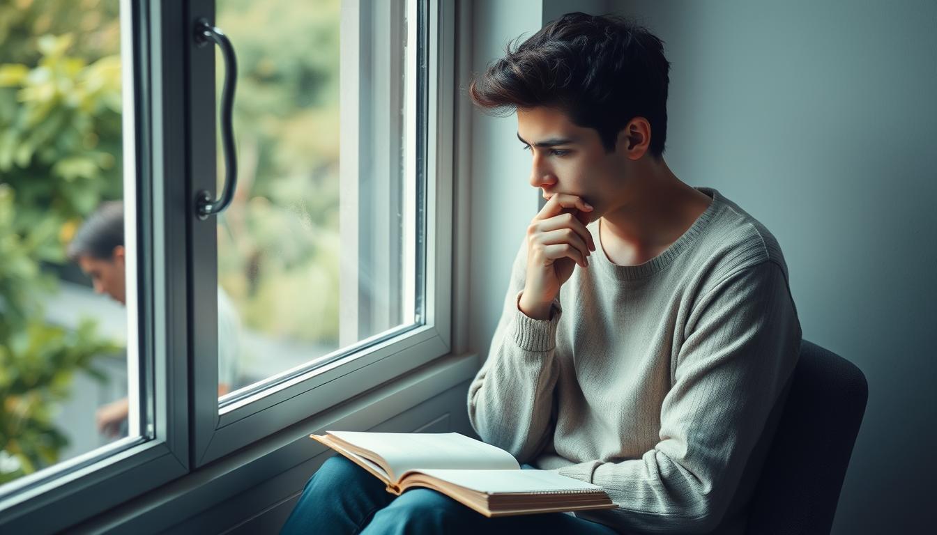 Personne réfléchissant à ses émotions et états mentaux